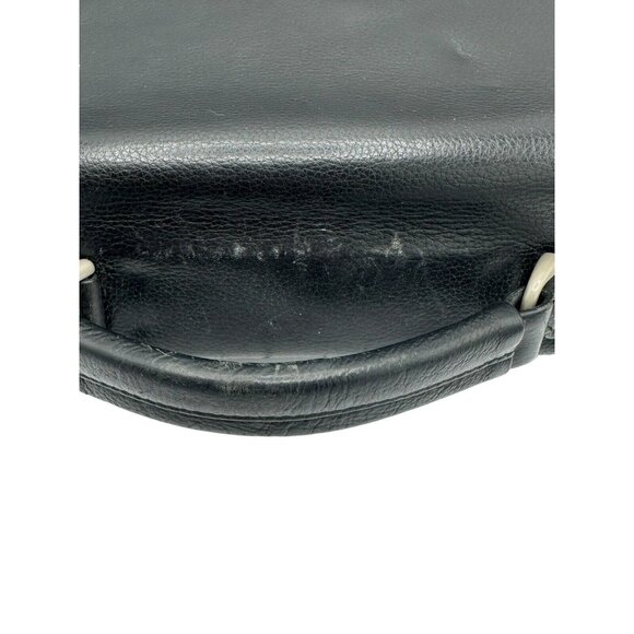 Perry Ellis Portfolio Black Genuine Leather Briefcase Black Many Pockets‎ FLAW - Picture 12 of 14